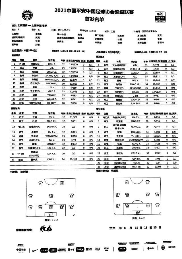 优直播-国安vs申花:巴坎布单挑4外援 巴索戈阿德里安出战